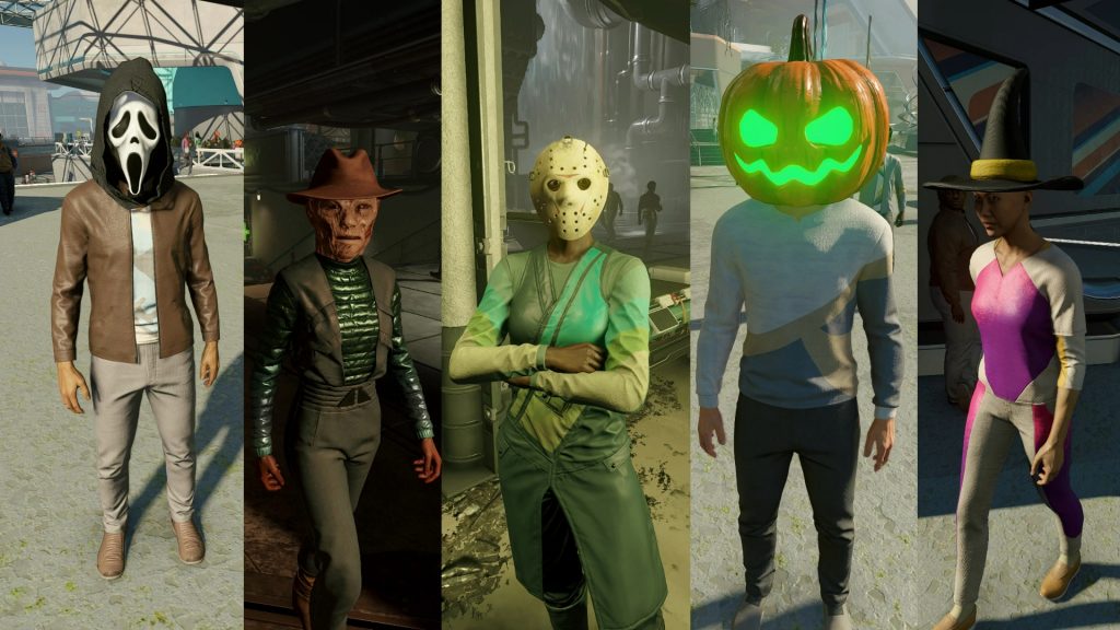 Screenshot of the Halloween Crowd NPC costumes in SomberX's Starfield mod.